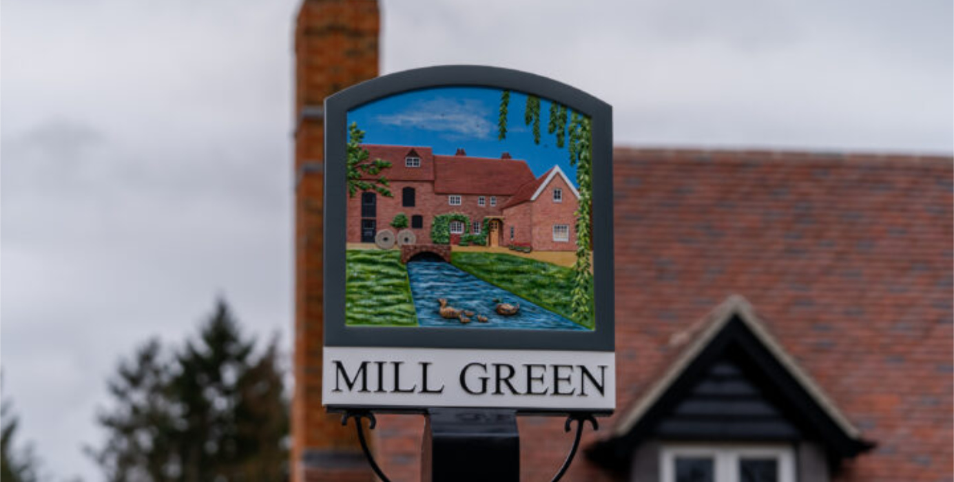 Community: the revival of Mill Green village sign