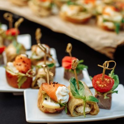 Plates of canapes - meeting rooms Hertfordshire