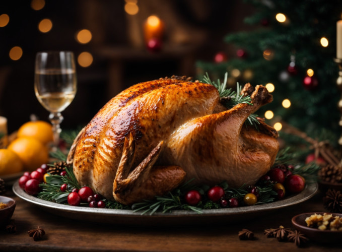 Christmas roast turkey - Christmas Party Venues - Hatfield Park Christmas roasted turkey with cranberries - Hatfield Park