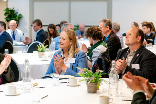 A group of professionals attending an event at Hatfield Park - Hertfordshire business