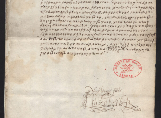 Elizabeth code letter - Archives and collections - Hatfield Park