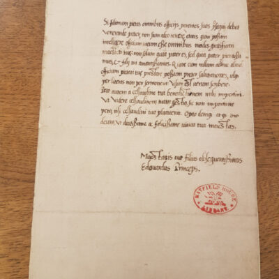 Hatfield Park Archives and Collections - Letter to Henry VIII