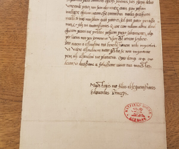 Hatfield Park Archives and Collections - Letter to Henry VIII